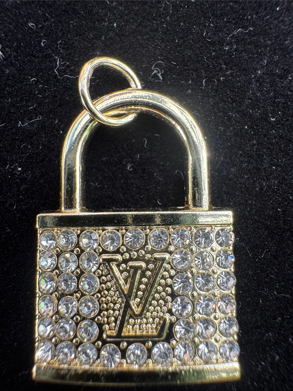 Charm  Padlock Charm with LV Motif